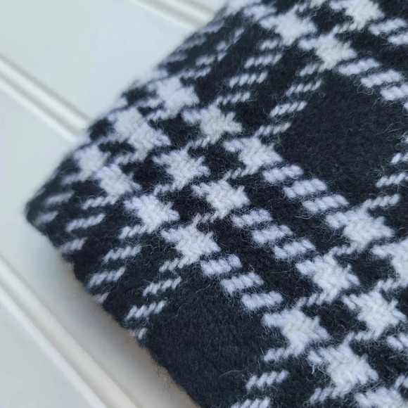 NWT $75 J. Crew Black White Houndstooth Plaid Wool Blend Skirt Cozy A-Line Sz 6 - Picture 9 of 9